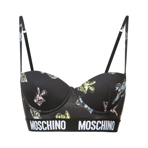 Imagen principal de producto de Moschino sujetador estampado con cinta de logo - Negro - Moschino