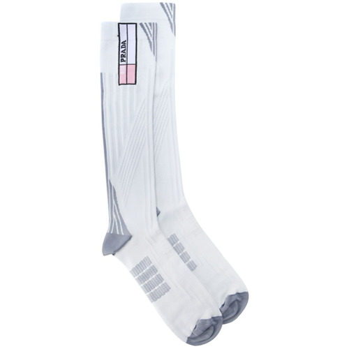 Imagen principal de producto de Prada calcetines con motivo y logo - Blanco - Prada
