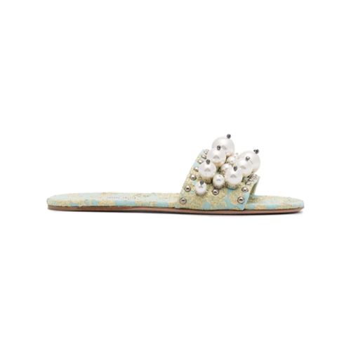 Miu Miu sandalias con apliques de perlas Cloquet - Azul - Miu Miu | Mystilo