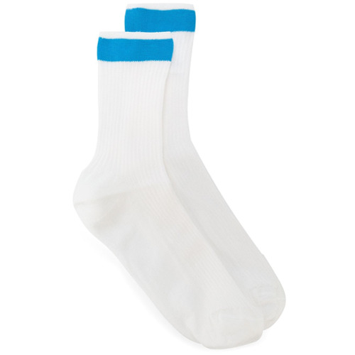 Imagen principal de producto de Valentino calcetines con detalles de rayas - Blanco - Valentino