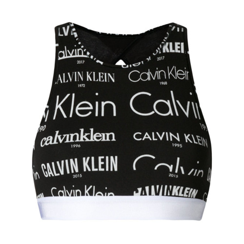 Imagen principal de producto de Calvin Klein sujetador estilo top con logo estampado - Negro - Calvin Klein