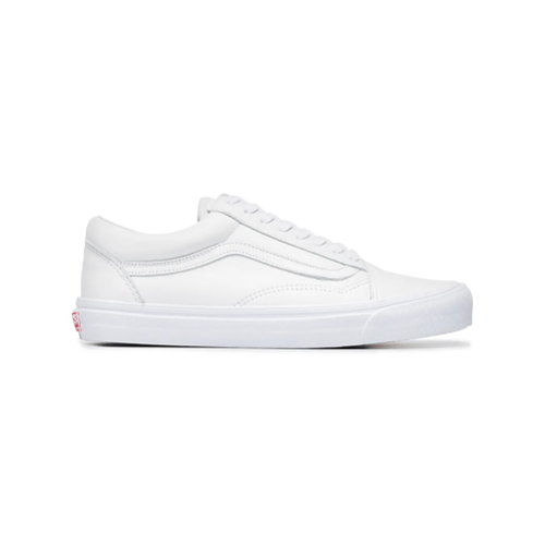vans old skool branco de couro