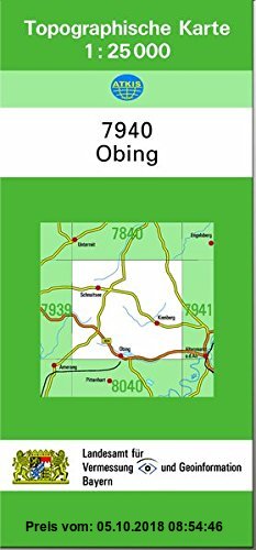 Gebr. - TK25 7940 Obing: Topographische Karte 1:25000 (TK25 Topographische Karte 1:25000 Bayern)