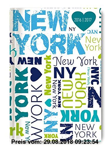 Gebr. - Collegetimer Pocket New York 2016/2017 - Schülerkalender A6 - Day By Day - 352 Seiten
