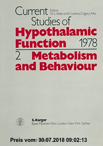 Current Studies of Hypothalamic Function 1978: Metabolism and Behaviour v. 2 (Scandinavian Journal of Economics)