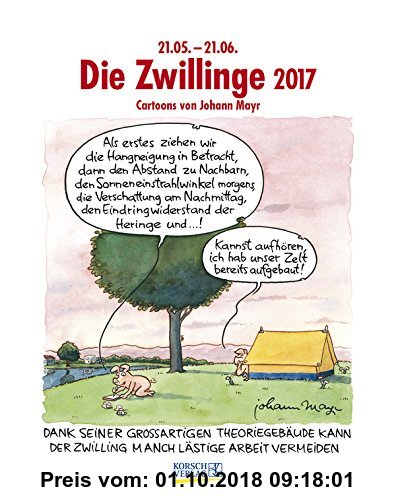 Gebr. - Zwillinge 2017: Sternzeichen-Cartoonkalender