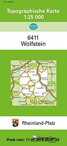 Gebr. - TK25 6411 Wolfstein: Topographische Karte 1:25000 (Topographische Karten 1:25000 (TK 25) Rheinland-Pfalz (amtlich))