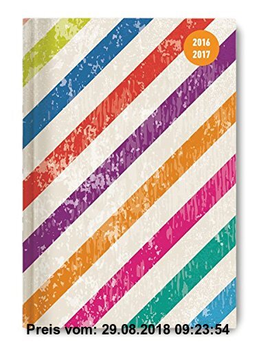 Gebr. - Collegetimer Pocket Colour Stripes 2016/2017 - Schülerkalender A6 - Day By Day - 352 Seiten