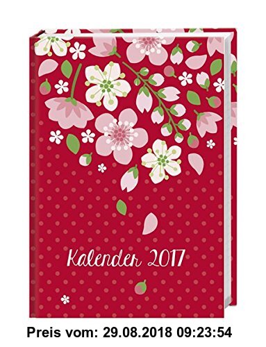 Gebr. - Floral 17-Monats-Kalenderbuch A5 - Kalender 2017: 17 Monate. Von August 2016 bis Dezember 2017.