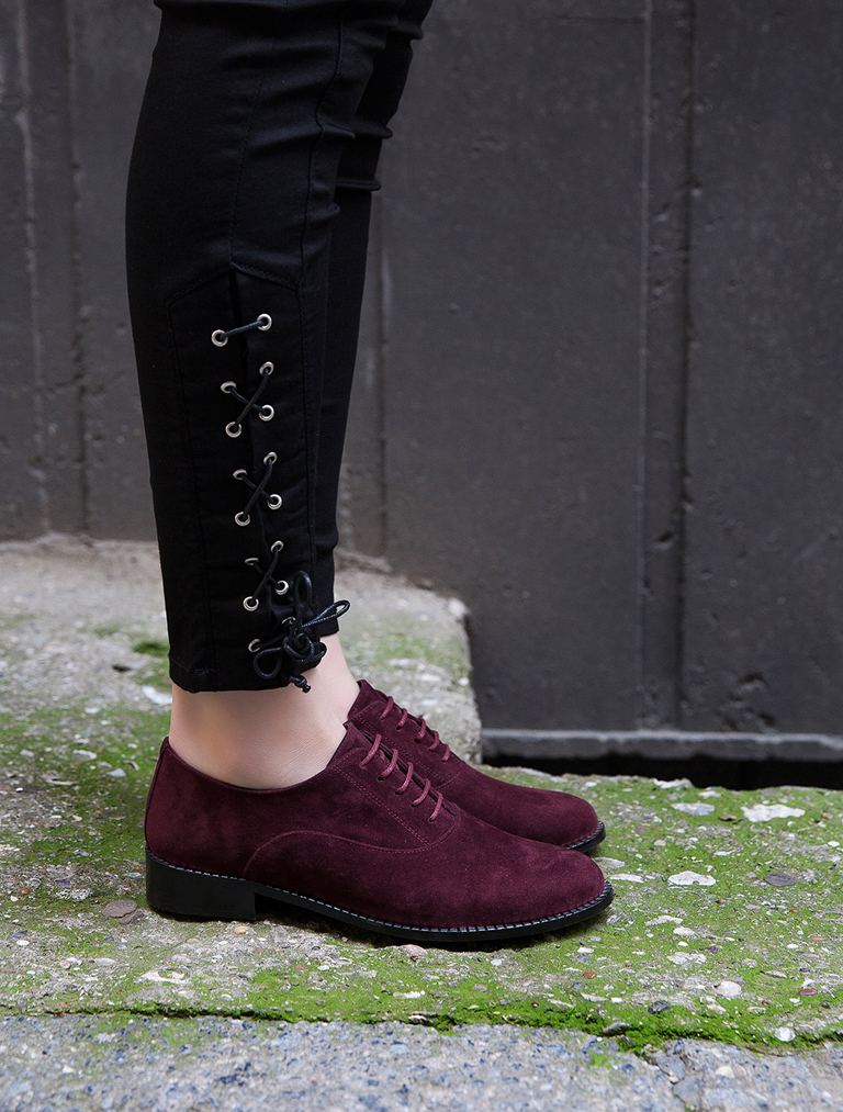 

Mecrea woman American Oxford & Loafer Shoes, Claret red