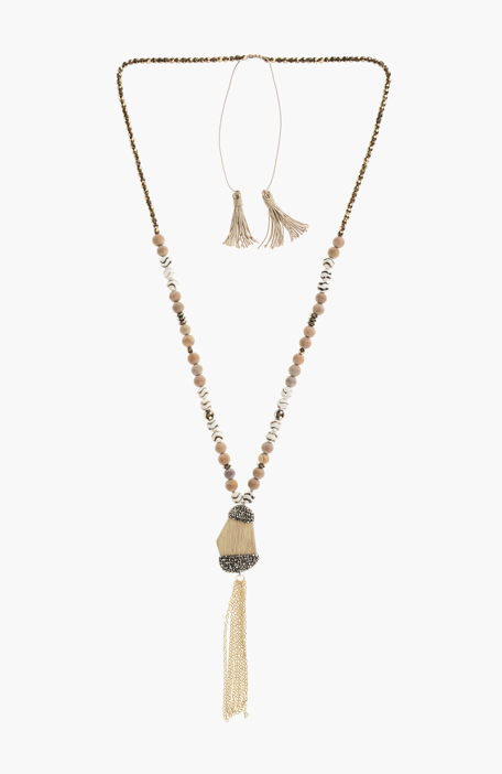 

NETWORK Necklace, Bej taba