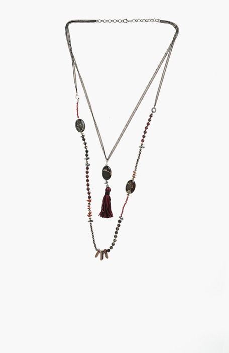 

NETWORK Necklace, Claret red